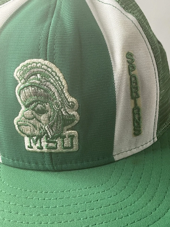 Винтажная кепка Michigan State Spartans AJD Lucky Stripes MSU Football Trucker NCAA - Изображение 3 из 4