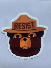 Resist National Park Service ALT NPS Sticker Water Bottle Laptop Bear Decal