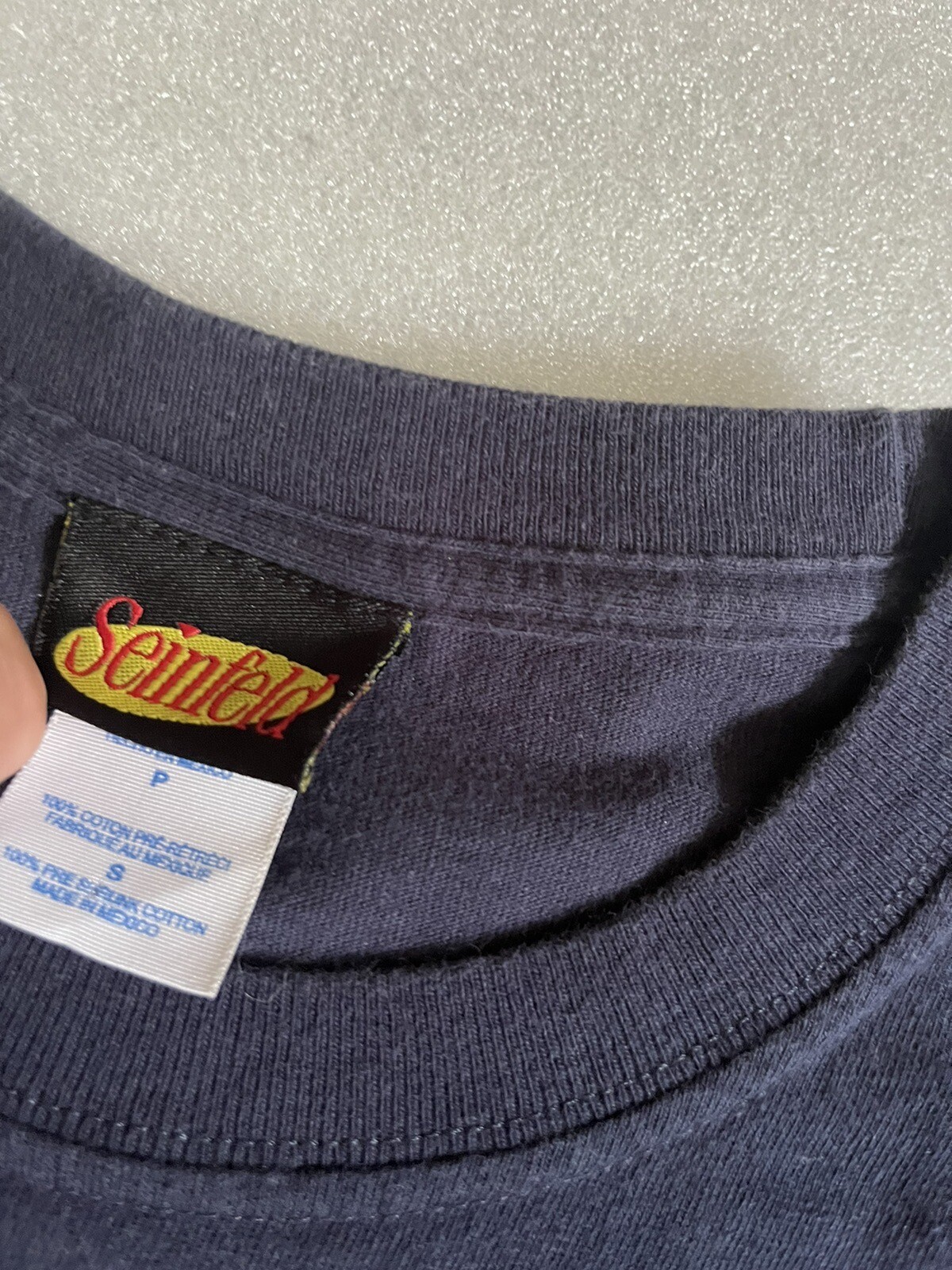 Vintage Seinfeld Castle Rock Logo Shirt RARE Small Navy Blue y2K Nice! image 2