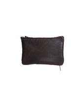 Pure Leather Small Brown Top Grain Zipper Coin Purse Card Bills Holder Made USA