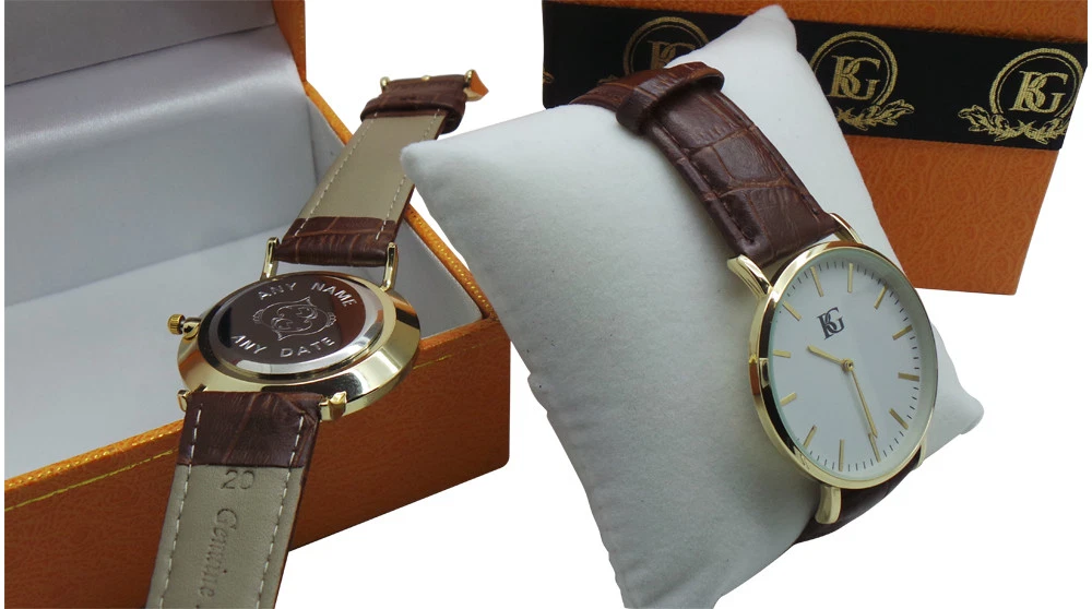 Personalised Leather Gents Luxury Watch Star Sign Birth Date