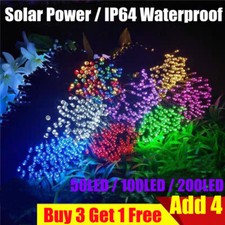 50/100/200/500 LED Solar Power Fairy Garden Lights String Outdoor Party Wedding