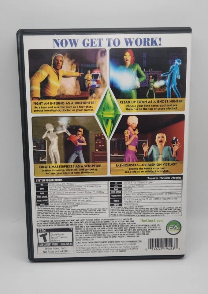 The Sims 3: Ambitions Expansion Pack - 2010 - EA Games - USED - Image 2 of 4