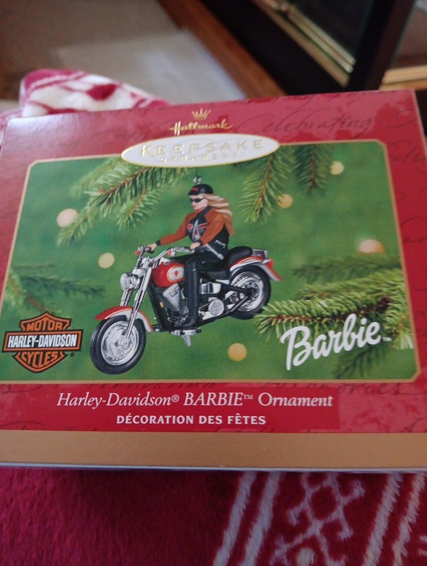 Hallmark Keepsake Barbie Ornament Harley-Davidson Fat Boy Motorcycle 2001