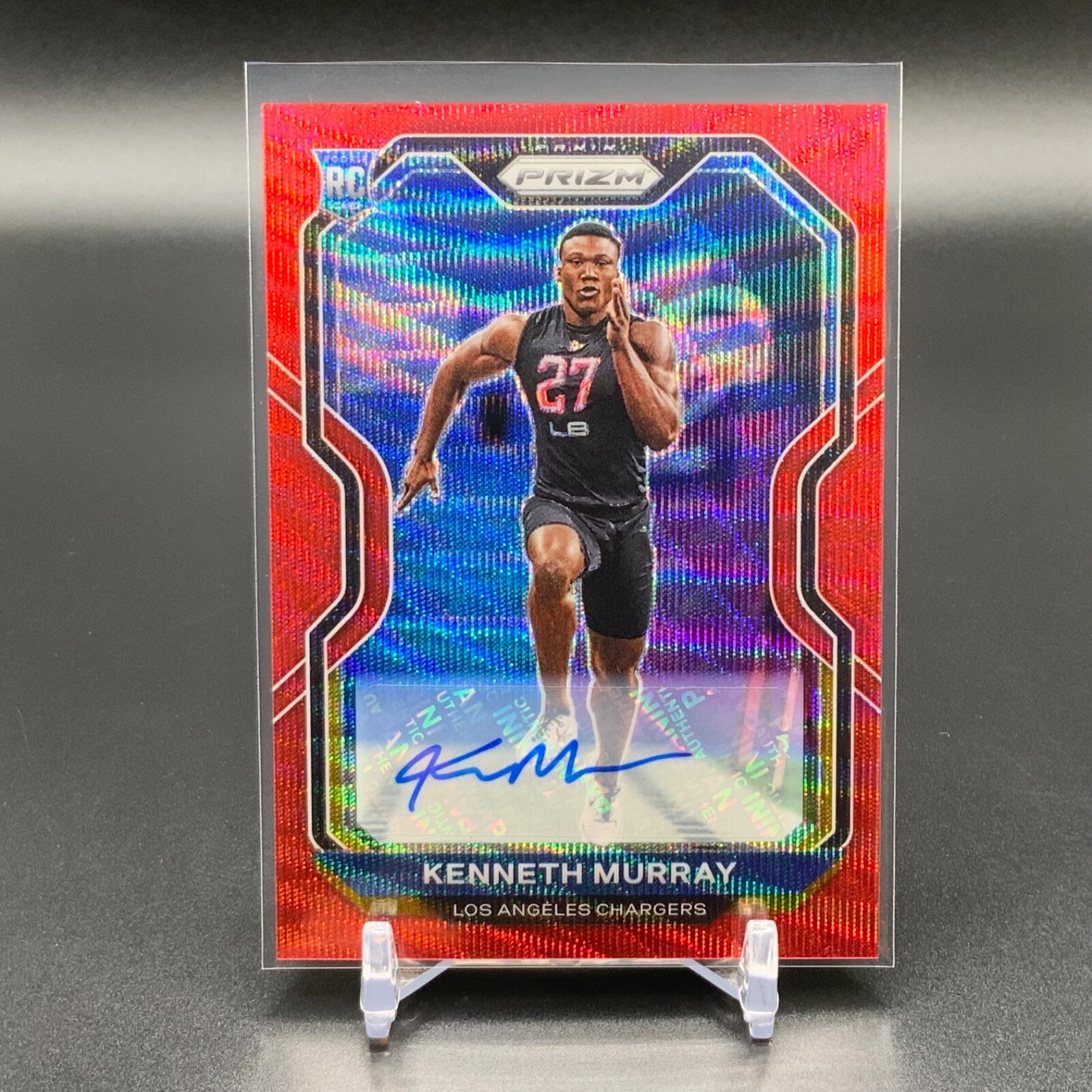 2020 Panini Prizm #327 Kenneth Murray RC Rookie Red Wave Auto /149 GRC465