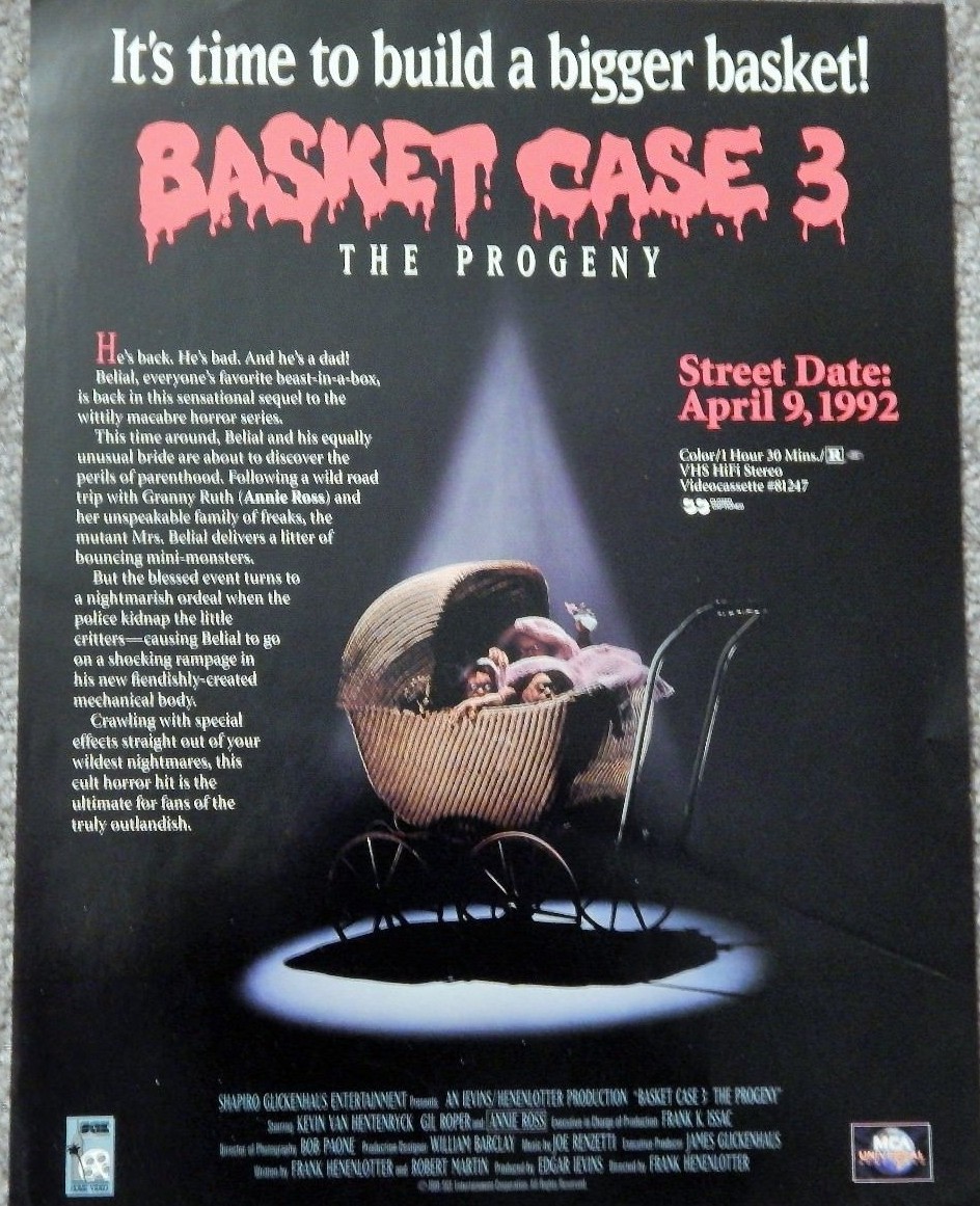 BASKET CASE 3 (VIDEO DEALER DELUXE BROCHURE 1992) HORROR, GIL