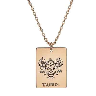 LC Lauren Conrad Gold Tone Engraved Astrology Pendant Necklace New