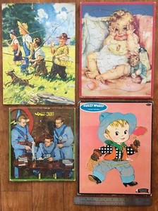 VINTAGE COMPLETE Jigsaws Space Cadet, Hintermeister, Becker, Fuzzy Wuzzy REDUCED