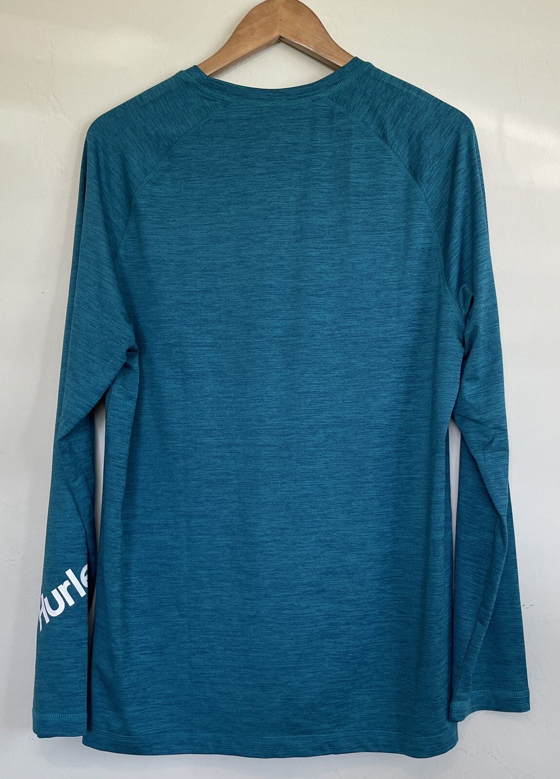 NWT Hurley Rash Guard Men's Large Electric Teal Long Sleeve Swim