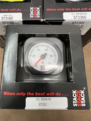 Stack OIL PSI PRESSURE WHITE Professional Stepper Motor Analog Gauges ST3352
