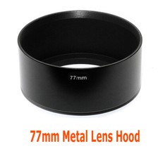 77mm Metal Screw-in Hood for Canon Nikon Sony Pentax Standard Lens "US seller"