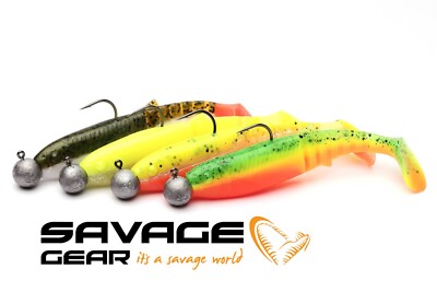 4 X SAVAGE GEAR CANNIBAL SHAD MIX LEAD HEAD MOUNTED DARK WATER 6-12cm