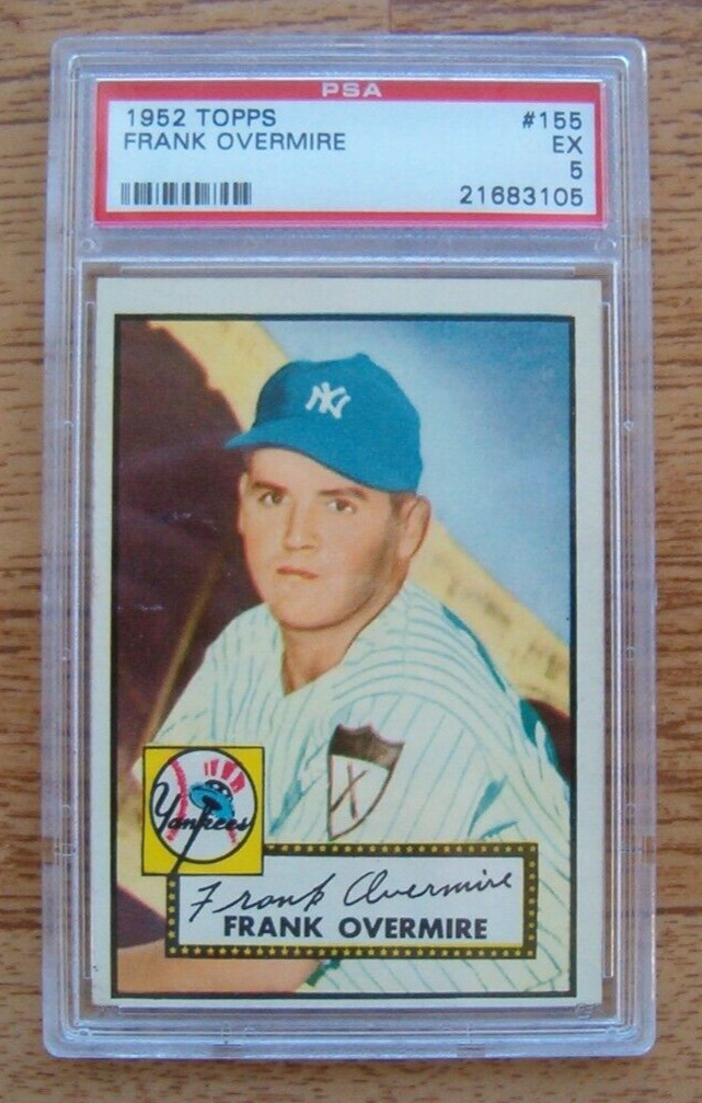 1952 Topps PSA 5 EX #155 Frank Overmire New York Yankees