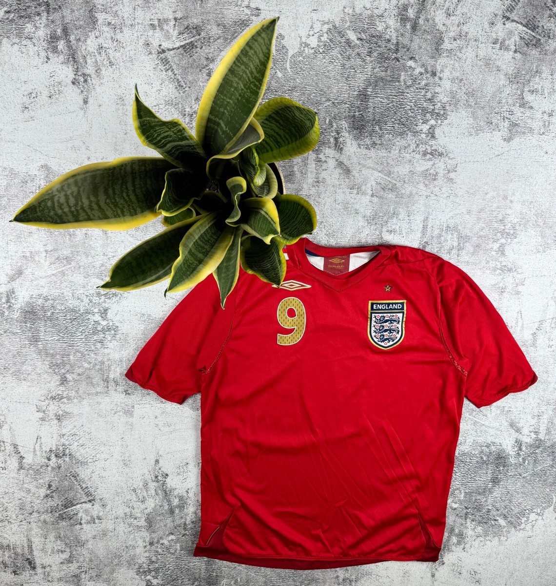 Maillot Extérieur Umbro Angleterre 2006-2008 - Rouge - Taille Large - Rooney 9