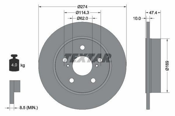 Bremsscheibe Toyota T. Corolla 1.2-2.0 19-.-image