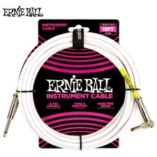 Ernie Ball 6400 15FT PVC Straight to Right Angle Instrument Cable White