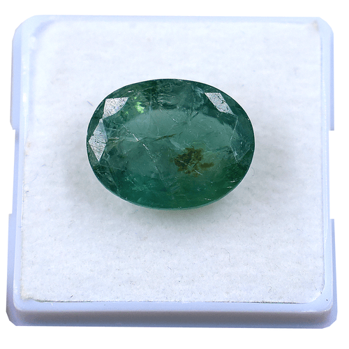Smeraldo Zambia Naturale Certificato 7,89 Cts Non Trattato Ovale Taglio Sfaccettato Gemma - Foto 10 di 12