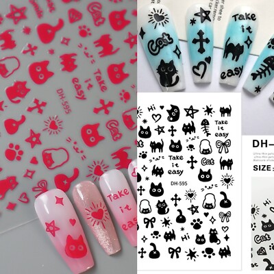 Nail Art Sticker 3D Katze UK Post