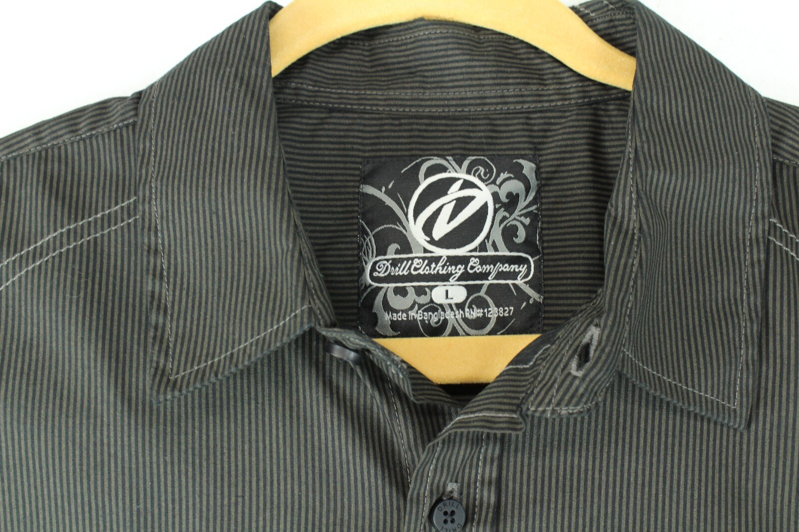 Drill Clothing Company Men's Large Shirt Long Sleeve Striped eBay