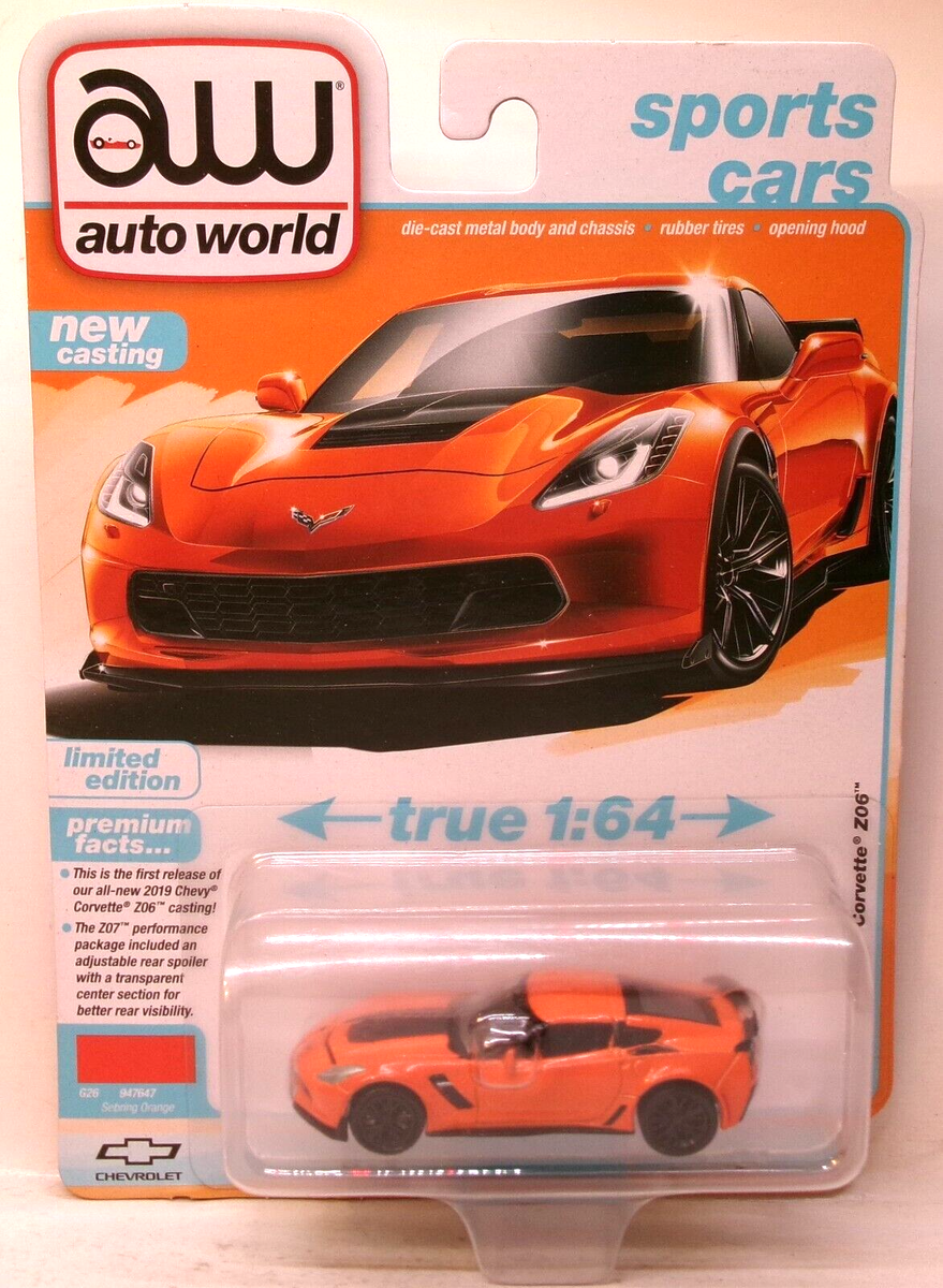 2024 AUTO WORLD 1:64 SPORTS CARS ORANGE 2019 CHEVY CORVETTE Z06 | eBay