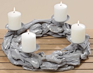 Details Zu Adventskranz Holz Metall 40 Cm 353240 Adventsdeko Weihnachtsdeko Kranz