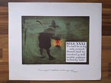 Vintage Perrier Water Golfing Print By Crombie 12 X 10 On Card Original
