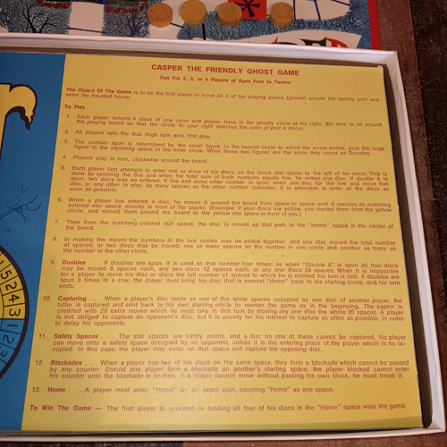 Gioco Vintage Milton Bradley Casper Il Fantasma Amico 1959 BELLO! Completo Leggi - Foto 8 di 13