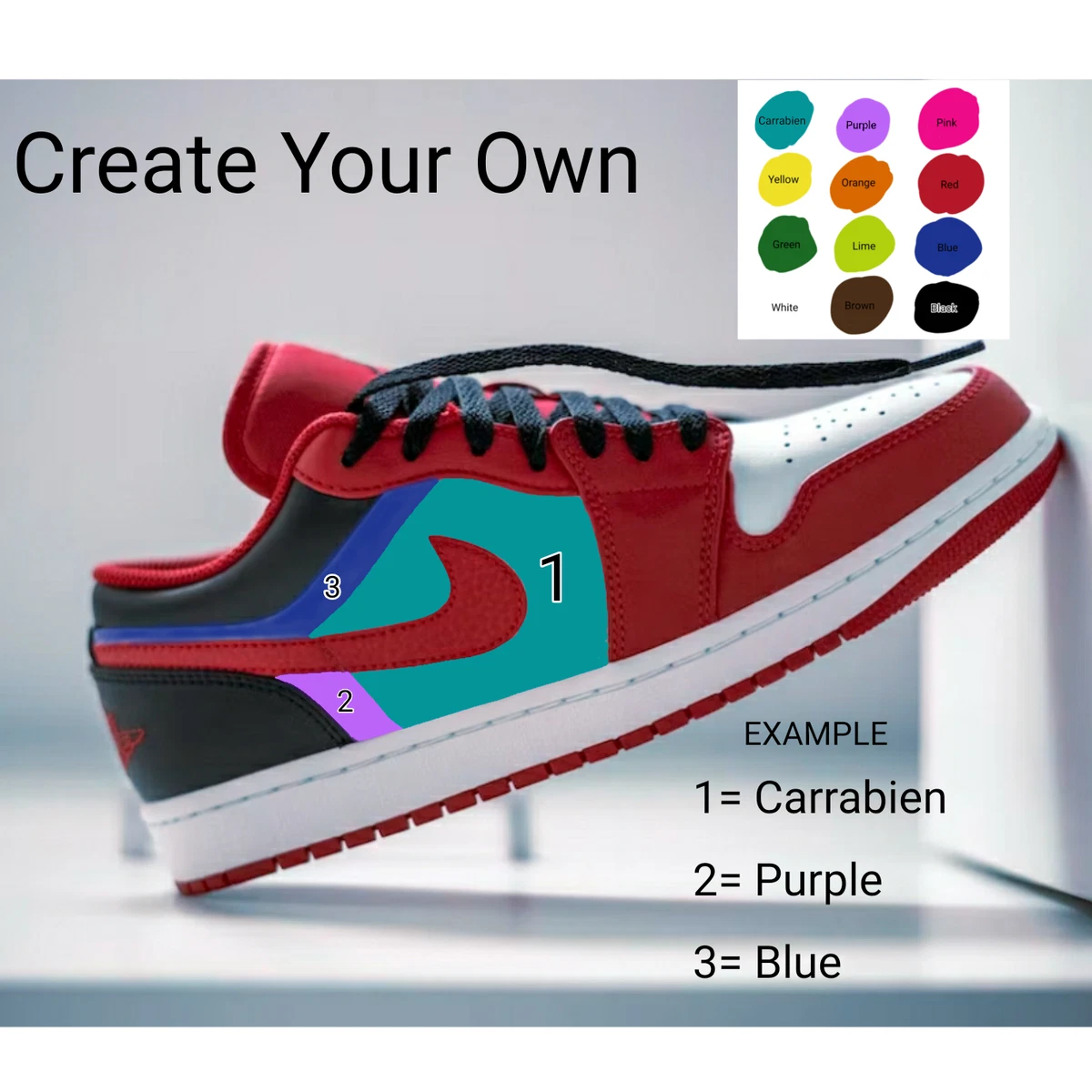Customized Nike Jordan 1 Low All Sizes Many Colors Details In Full  Description | eBay