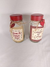 Set Of 2 Glass Treat Gift Jars Valentines Day Decoration