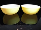 Vintage Pyrex Yellow #404 4-Quart Mixing Bowls, 2 Available.