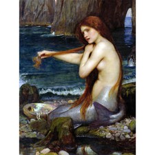 JOHN WILLIAM WATERHOUSE MERMAID OLD MASTER ART PAINTING PRINT 12x16 inch 30x40cm