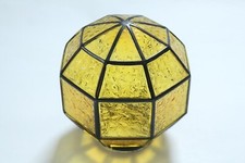 antique octagonal shade amber victorian porch light vtg deco old ceiling shade