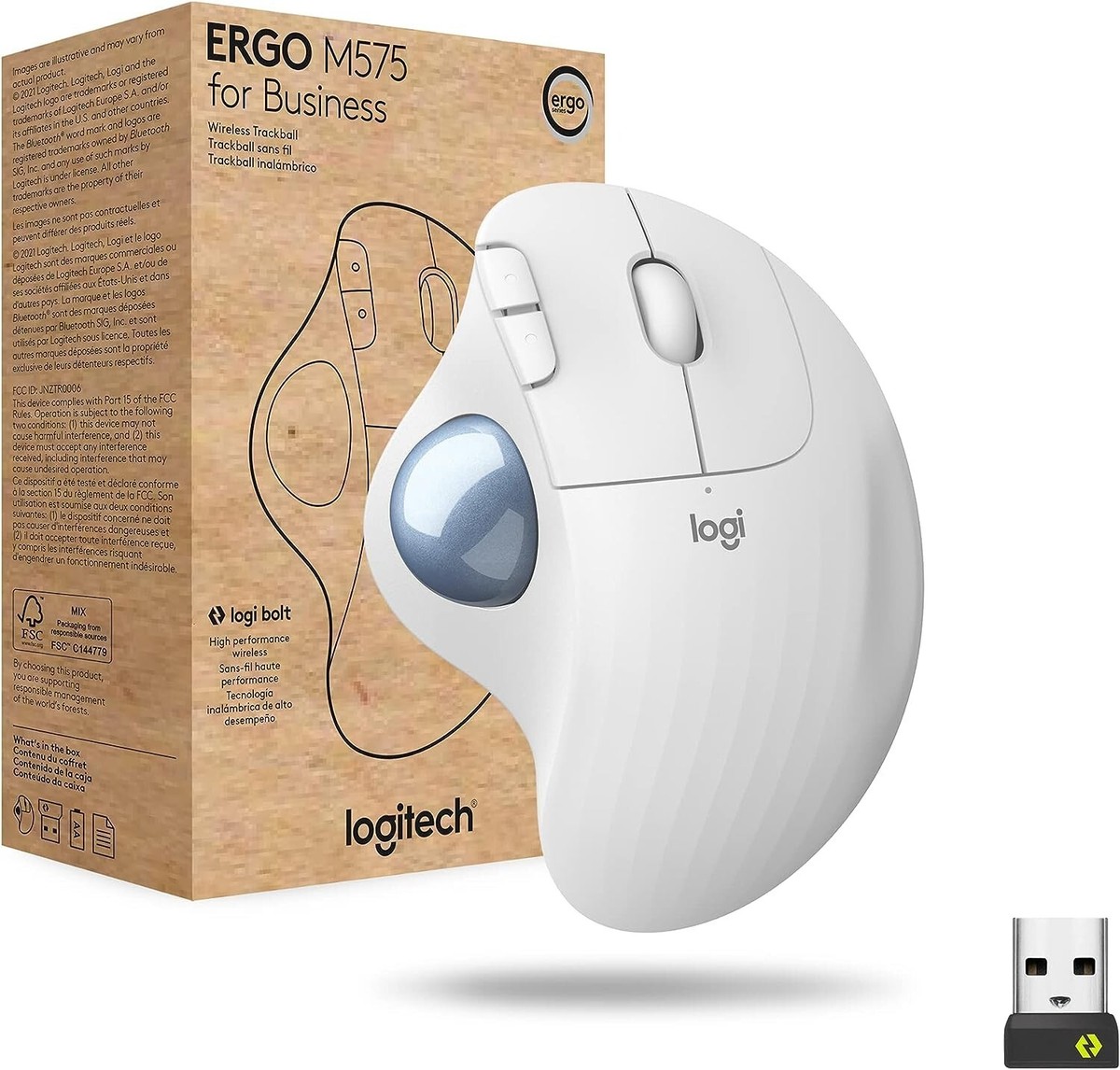 Logitech Ergo M575 Wireless Trackball Mouse for Business Ergonomic