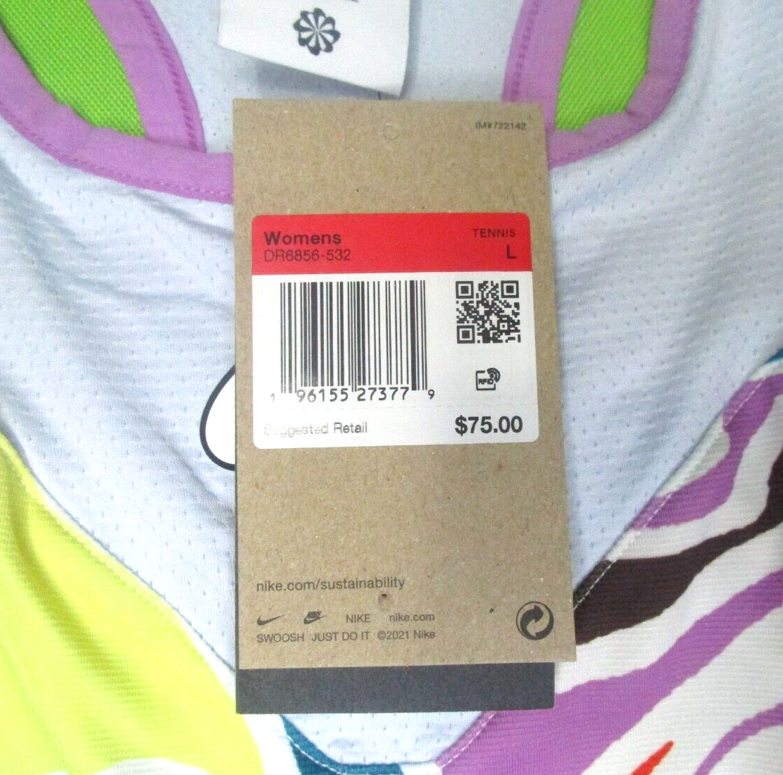 Nike Court Dri Fit Slam Tennis Tank Top - Women's Size Large