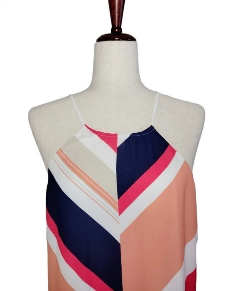 Maxi Vestido Boho Laundry By Design Talla 10 Con Cordones Cuello Atado Pierna Abertura Pull Over Foto 2 de 4