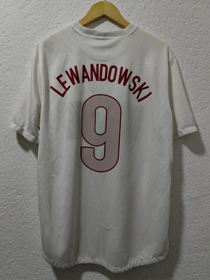 Lewandowski #9 Polska Football Shirt Nike XL Jersey Poland Trikot Soccer - Image 2 of 4
