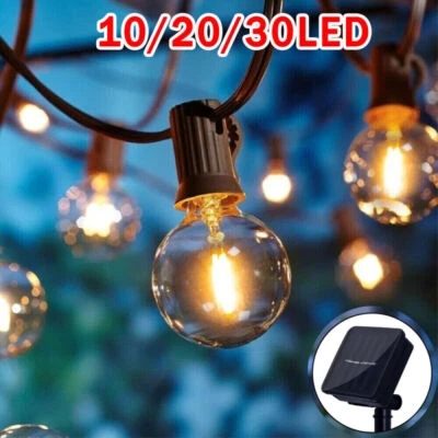 Solar Lichterkette außen Lampe LED Glühbirnen Beleuchtung Balkon Garten Dekor DE - Bild 1 von 4