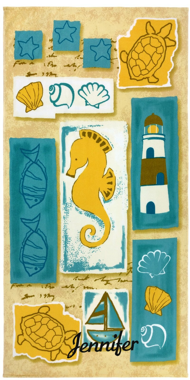 Kaufman Personalized Beach Towels for Kids,30"x 60" Embroidered Name