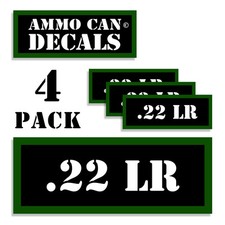22 LR Ammo Can 4x Labels for Ammunition Case 3" x 1.15" stickers decals 4 pack