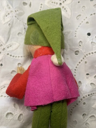 Vintage Shiny Brite Big Eyed Christmas Girl Doll Decoration in Boots Hat - Picture 6 of 10