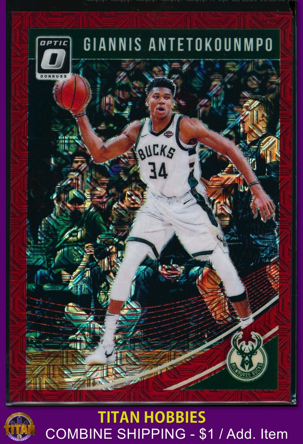 2018-19 Panini Optic Choice RED MOJO #85 Giannis Antetokounmpo RED HOLO /88