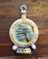 Vintage 70's Jim Beam Whiskey Decanter The 29th Bing Crosby National PRO-AM