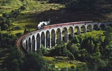 Landscape nature bridge train scotland hills viaduct Custom Gaming Mat Desk