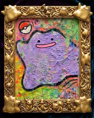 WILL STREET original 10x8 canvas painting/ Pokémon art ditto banksy picasso pop
