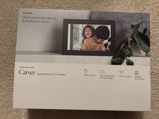 Aura Carver Stone Collection Digital Photo Frame - Cinder - 10.1" HD Display NEW