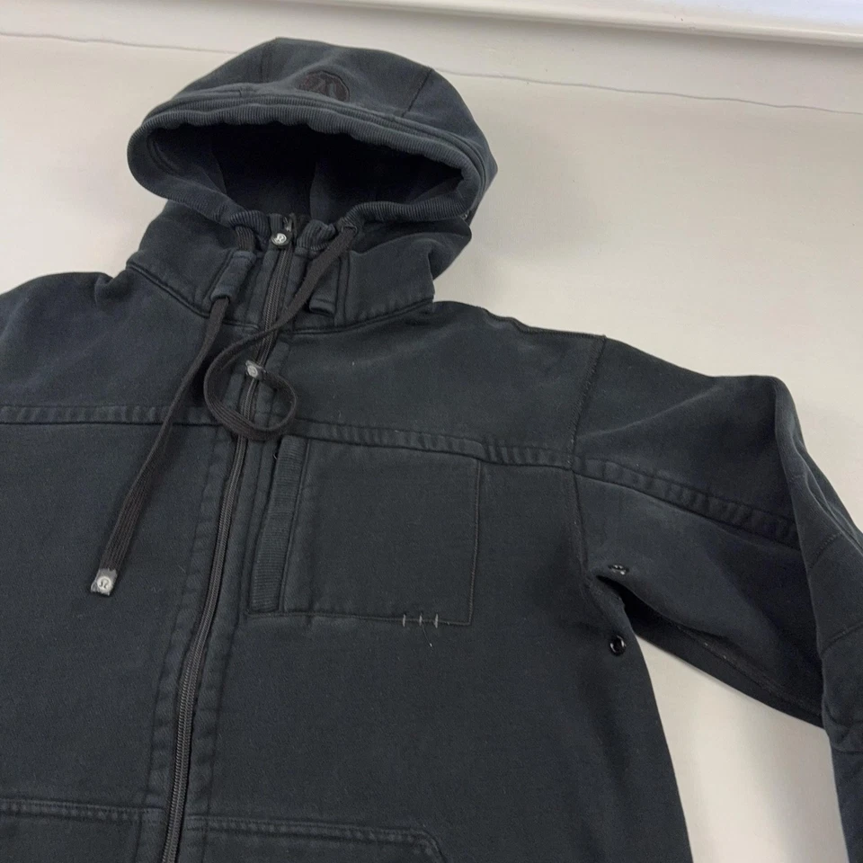 Lululemon Hoodie Mens Large Black Scuba Full Zip Jacket HEAVYWEIGHT Sweatshirt - Image 3 of 4
