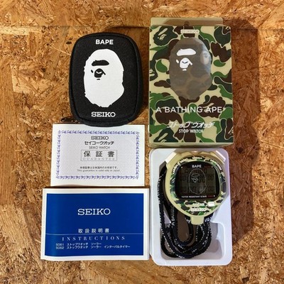 最終値下げA BATHING APE SEIKO ストップウォッチ Rare A BATHING APE BAPE X SEIKO ABC CAMO STOP WATCH Unused from