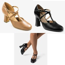 NEW Closeout Ballroom Shoes So Danca SD153 Roxy Leather Cross Straps Suede Retai