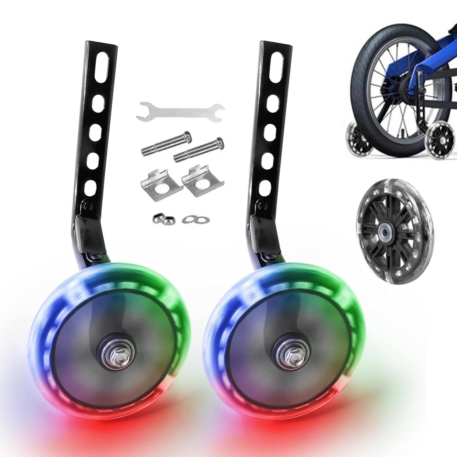 Training Wheels bike fit for 12/14/16/18/20Inch bike with Flash Light Wheel 1Pai