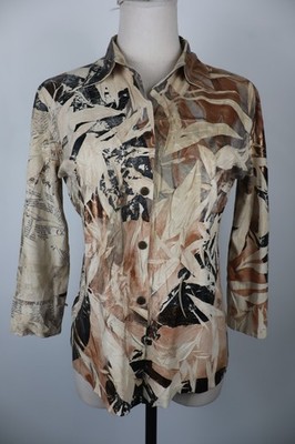 Roccobarocco Damenhemd Gr. 44 Frau Hemd Casual Vintage Lange Ärmel Logo